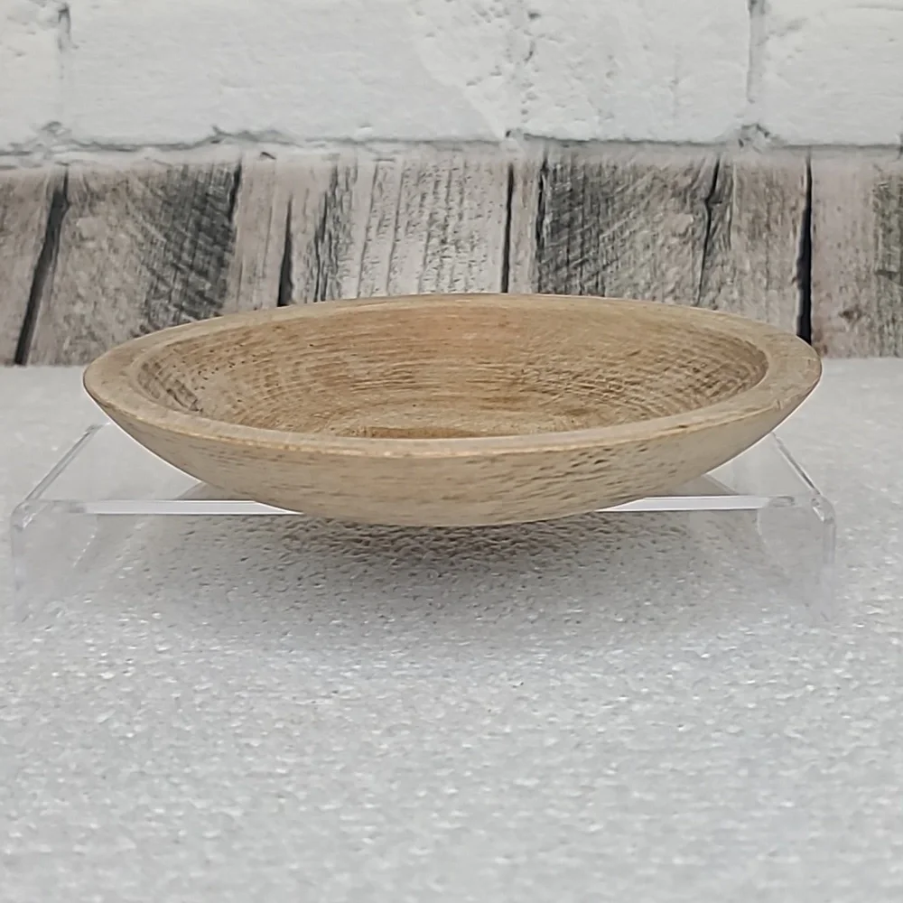 Vintage Farmhouse Mid Century Modern Wooden Small Hand Carved Dough/Salad Bowl